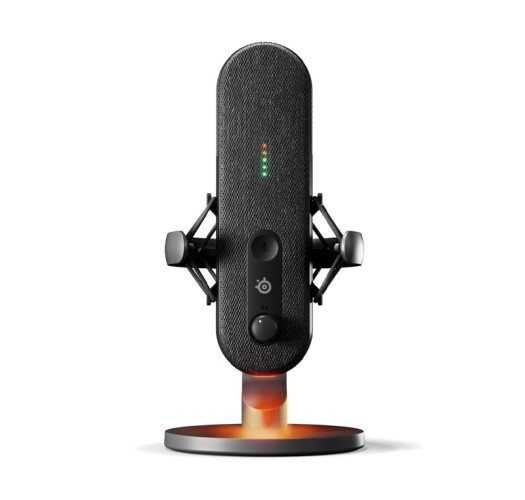 SteelSeries Alias USB Mic for PC — 3X Bigger Capsule for Gaming, Streaming and Podcasting — Sonar for Streamers Audio Software — AI Noise Cancelling — LED Mute & Level Monitoring — Shock Mount